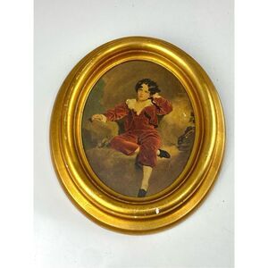 Antique Master Lambton The Red Boy Sir Thomas Lawrence Framed Print on Board G15